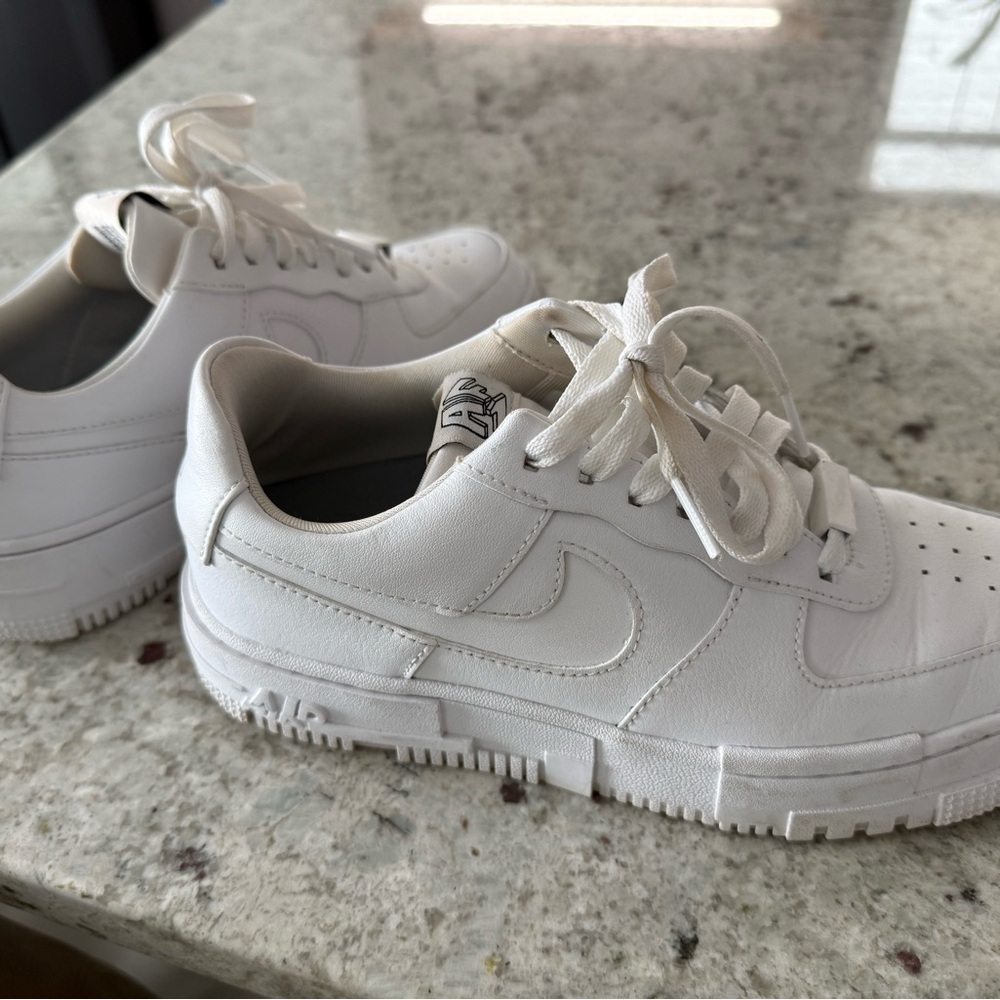 Nike White Air Force Low-Top Leather Sneakers